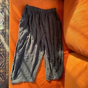 Free People Black Drawstring Pants